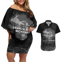 Pray For Michigan Couples Matching Off Shoulder Short Dress and Hawaiian Shirt No More Violence - Wonder Print Shop
