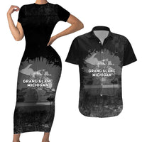 Pray For Michigan Couples Matching Short Sleeve Bodycon Dress and Hawaiian Shirt No More Violence - Wonder Print Shop