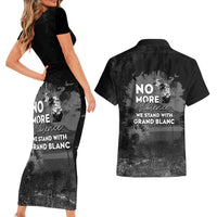 Pray For Michigan Couples Matching Short Sleeve Bodycon Dress and Hawaiian Shirt No More Violence - Wonder Print Shop