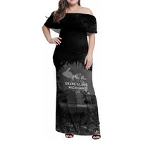 Pray For Michigan Family Matching Off Shoulder Maxi Dress and Hawaiian Shirt No More Violence - Wonder Print Shop