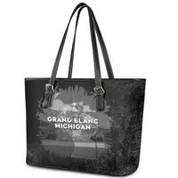 Pray For Michigan Leather Tote Bag No More Violence - Wonder Print Shop