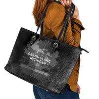 Pray For Michigan Leather Tote Bag No More Violence - Wonder Print Shop