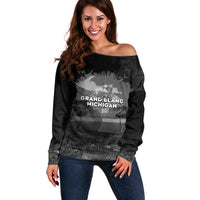 Pray For Michigan Off Shoulder Sweater No More Violence - Wonder Print Shop