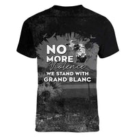 Pray For Michigan Women V-Neck T-Shirt No More Violence - Wonder Print Shop