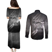 Pray For Grand Blanc Couples Matching Puletasi and Long Sleeve Button Shirt Pray For Liberty - Wonder Print Shop