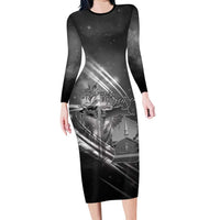 Pray For Grand Blanc Family Matching Long Sleeve Bodycon Dress and Hawaiian Shirt Pray For Liberty - Wonder Print Shop