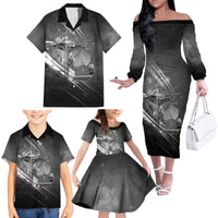 Pray For Grand Blanc Family Matching Off The Shoulder Long Sleeve Dress and Hawaiian Shirt Pray For Liberty - Wonder Print Shop