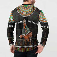 Ivory Coast Festival Of Masks Button Sweatshirt Traditional Zaouli Dance LT05 - Wonder Print Shop