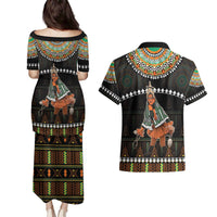 Ivory Coast Festival Of Masks Couples Matching Puletasi and Hawaiian Shirt Traditional Zaouli Dance LT05 - Wonder Print Shop