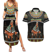 Ivory Coast Festival Of Masks Couples Matching Summer Maxi Dress and Hawaiian Shirt Traditional Zaouli Dance LT05 - Wonder Print Shop