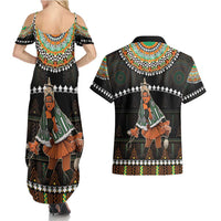 Ivory Coast Festival Of Masks Couples Matching Summer Maxi Dress and Hawaiian Shirt Traditional Zaouli Dance LT05 - Wonder Print Shop