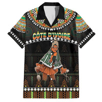 Ivory Coast Festival Of Masks Family Matching Off The Shoulder Long Sleeve Dress and Hawaiian Shirt Traditional Zaouli Dance LT05 - Wonder Print Shop