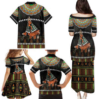 Ivory Coast Festival Of Masks Family Matching Puletasi and Hawaiian Shirt Traditional Zaouli Dance LT05 - Wonder Print Shop