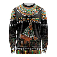 Ivory Coast Festival Of Masks Long Sleeve Shirt Traditional Zaouli Dance LT05 - Wonder Print Shop