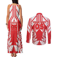 England Red Rose Rugby Custom Couples Matching Tank Maxi Dress and Long Sleeve Button Shirt Sporty Style - Wonder Print Shop