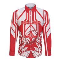 England Red Rose Rugby Custom Long Sleeve Button Shirt Sporty Style - Wonder Print Shop