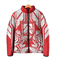 England Red Rose Rugby Custom Padded Jacket Sporty Style - Wonder Print Shop