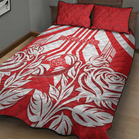 England Red Rose Rugby Quilt Bed Set Sporty Style - Wonder Print Shop