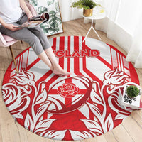 England Red Rose Rugby Round Carpet Sporty Style - Wonder Print Shop