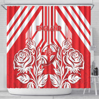 England Red Rose Rugby Shower Curtain Sporty Style - Wonder Print Shop