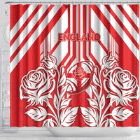 England Red Rose Rugby Shower Curtain Sporty Style - Wonder Print Shop