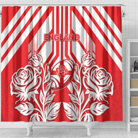 England Red Rose Rugby Shower Curtain Sporty Style - Wonder Print Shop