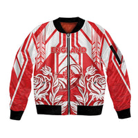 England Red Rose Rugby Custom Sleeve Zip Bomber Jacket Sporty Style - Wonder Print Shop