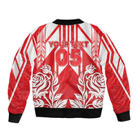 England Red Rose Rugby Custom Sleeve Zip Bomber Jacket Sporty Style - Wonder Print Shop