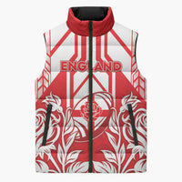 England Red Rose Rugby Custom Sleeveless Puffer Jacket Sporty Style - Wonder Print Shop