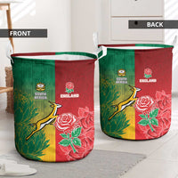 South Africa And England Rugby Laundry Basket Springboks And Red Rose Together - Wonder Print Shop