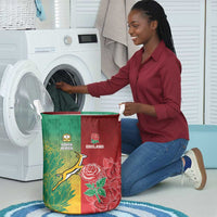 South Africa And England Rugby Laundry Basket Springboks And Red Rose Together - Wonder Print Shop