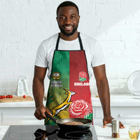 South Africa And England Rugby Apron Springboks And Red Rose Together - Wonder Print Shop
