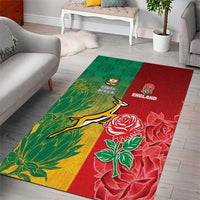 South Africa And England Rugby Area Rug Springboks And Red Rose Together - Wonder Print Shop