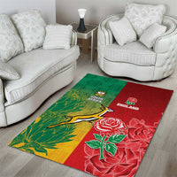 South Africa And England Rugby Area Rug Springboks And Red Rose Together - Wonder Print Shop