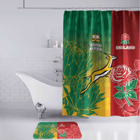 South Africa And England Rugby Bathroom Set Springboks And Red Rose Together - Wonder Print Shop