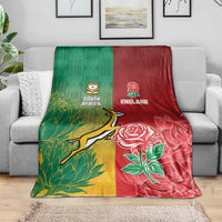 South Africa And England Rugby Blanket Springboks And Red Rose Together - Wonder Print Shop