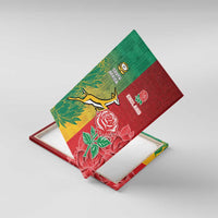 South Africa And England Rugby Canvas Wall Art Springboks And Red Rose Together - Wonder Print Shop