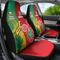 South Africa And England Rugby Car Seat Cover Springboks And Red Rose Together - Wonder Print Shop