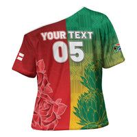 South Africa And England Rugby Custom Cross Shoulder Shirt Springboks And Red Rose Together - Wonder Print Shop