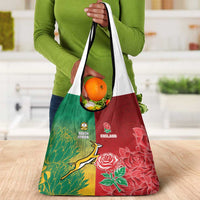 South Africa And England Rugby Grocery Bag Springboks And Red Rose Together - Wonder Print Shop