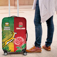 South Africa And England Rugby Luggage Cover Springboks And Red Rose Together - Wonder Print Shop