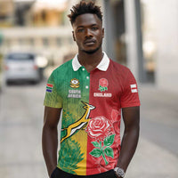 South Africa And England Rugby Custom Polo Shirt Springboks And Red Rose Together - Wonder Print Shop