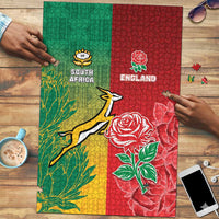 South Africa And England Rugby Puzzle Springboks And Red Rose Together - Wonder Print Shop