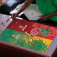 South Africa And England Rugby Puzzle Springboks And Red Rose Together - Wonder Print Shop