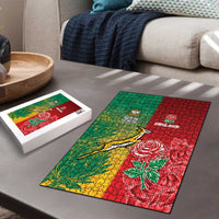 South Africa And England Rugby Puzzle Springboks And Red Rose Together - Wonder Print Shop