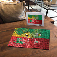 South Africa And England Rugby Puzzle Springboks And Red Rose Together - Wonder Print Shop