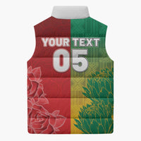 South Africa And England Rugby Custom Sleeveless Puffer Jacket Springboks And Red Rose Together - Wonder Print Shop