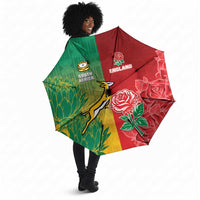 South Africa And England Rugby Umbrella Springboks And Red Rose Together - Wonder Print Shop