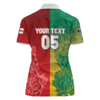 South Africa And England Rugby Custom Women Polo Shirt Springboks And Red Rose Together - Wonder Print Shop