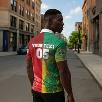 South Africa And England Rugby Custom Zipper Polo Shirt Springboks And Red Rose Together - Wonder Print Shop